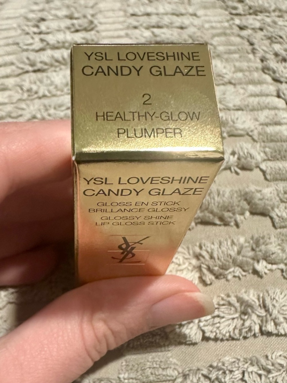 YSL Loveshine Candy Glaze Lip Gloss Stick in Healthy Glow Plumper - Shade 02 - Picture 4 of 4